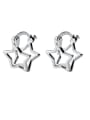 thumb 925 Sterling Silver With Glossy Personality Star Clip On Earrings 0