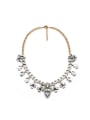 thumb Retro Shining Artificial Stones Lone Necklace 0