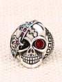 thumb Exaggerated Skull Rhinestones Silver Plated Ring 1