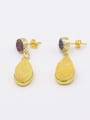 thumb Fashion Water Drop shaped Natural Crystal Earrings 2