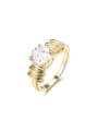 thumb Trendy 18K Gold Plated Geometric Copper Ring 0