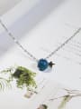 thumb Blue Crystal Ball Little Star Necklace 3