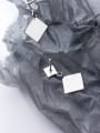 thumb 925 Sterling Silver With Silver Plated Simplistic Square Stud Earrings 2