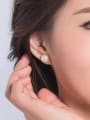 thumb Simple Oblate Freshwater Pearl stud Earring 1