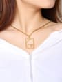 thumb Stainless Steel With Gold Plated Simplistic Smooth Hollow Geometric Necklaces 4