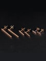 thumb Simple Rose Gold Plated Square Bar Stud Earrings 3