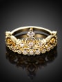 thumb Exquisite Crown Shaped Zircon Platinum Plated Ring 1