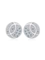 thumb Round Micro Pave Zircons Women Stud Earrings 0