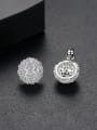 thumb Copper inlaid AAA cubic zirconia bling bling Ball Stud Earrings 2