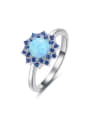 thumb Fashion Opal stone Cubic Zirconias Flowery 925 Silver Ring 0