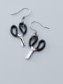 thumb 925 Sterling Silver With Platinum Plated Simplistic Geometric Hook Earrings 0