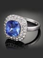 thumb Fashion Blue Crystal Cubic Rhinestones Alloy Ring 1