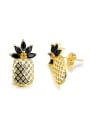 thumb Creative Personalized Pineapple Zircon Stud Earrings 2
