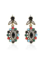 thumb Bohemia style Colorful Resin stones White Crystals Alloy Earrings 0