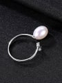 thumb Pure silver freshwater pearl minimalist  free size ring 3