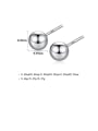 thumb 925 Sterling Silver With Platinum Plated Simplistic Round Beads Stud Earrings 3
