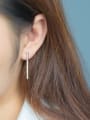 thumb S925 silver smooth nunchucks threader earring 1