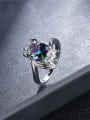 thumb Fashion Colorful Glass Stone Platinum Plated Copper Ring 2
