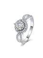thumb Engagement Simple Fashion Ring with Zircons 0