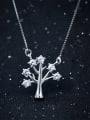 thumb Women Beautiful Tree Shaped Zircon Necklace 2