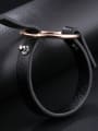 thumb Simple Round Black Artificial Leather Bracelet 2