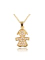 thumb Anti Allergic 18K Gold Plated Human Shaped Zircon Necklace 0
