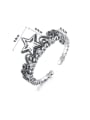 thumb Sterling Silver Hollow star retro Thai silver open ring 3