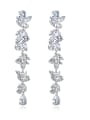 thumb Copper With White Gold Plated Fashion Leaf Party Drop Earrings 0