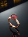 thumb Rose Gold Plated Red Garnet Gemstone Engagement Ring 0