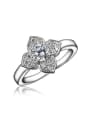 thumb Fashion 18K Platinum Plated Flower Shaped Zircon Ring 0