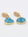 thumb Fashion Peach-shaped Natural Blue Crystal Earrings 1