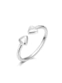 thumb Simple 999 Silver Little Hearts Opening Ring 0