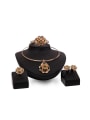 thumb Alloy Imitation-gold Plated Fashion Rhinestones Flower shaped Four Pieces Jewelry Set 0