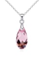 thumb Simple Water Drop austrian Crystal Pendant Alloy Necklace 2