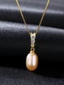 thumb Sterling Silver 8-9mm Freshwater Pearl Pendant Necklace 1