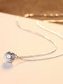 thumb Sterling silver with 3A zircon minimalist round necklace 2