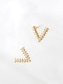 thumb 925 Sterling Silver With Gold Plated Cute Geometric Stud Earrings 1