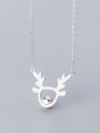thumb 925 Sterling Silver With Silver Plated Personality Bee-joo Antler Necklaces 2