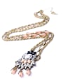 thumb Flowers Shaped Long Alloy Necklace 2