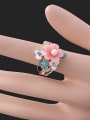 thumb Fashion Enamel Flowers Cubic Rhinestones Alloy Ring 1