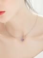 thumb Simple Marquise Zircon Round Silver Necklace 1