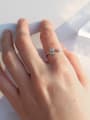thumb Personalized Arrow Cubic Zirconias Silver Opening Ring 1