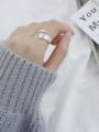 thumb 925 Sterling Silver With Silver Plated Personality Wrong side Free Size Rings 2