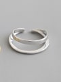 thumb 925 Sterling Silver With Smooth Simplistic Irregular Free Size Rings 3