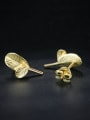 thumb Tiny Gold Plated Leaves 925 Silver Stud Earrings 2