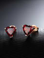 thumb Rose Gold Plated Heart-shaped Gemstone stud Earring 1