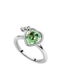 thumb Simple Heart austrian Crystal Alloy Platinum Plated Ring 0