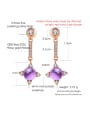 thumb Long Drop Earrings with Sparking Amethyst Stones 2