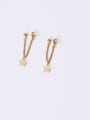 thumb Titanium With Rose Gold Plated Simplistic Star Drop Earrings 0