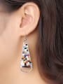 thumb Colorful High Polished Stones Geometric Shaped Alloy Drop Earrings 1